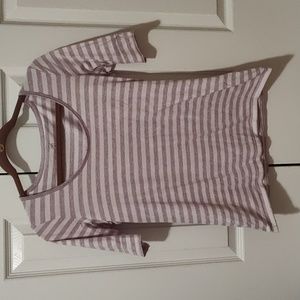 Gap medium women's short sleeve purple and white striped top